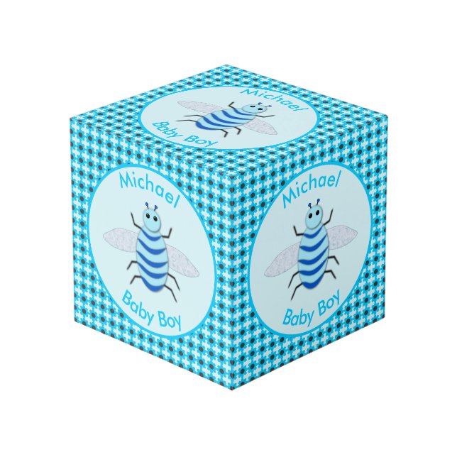 Niedlich Blue Baby Boy Bee Custom Würfel (Vorderseite Schrägansicht)