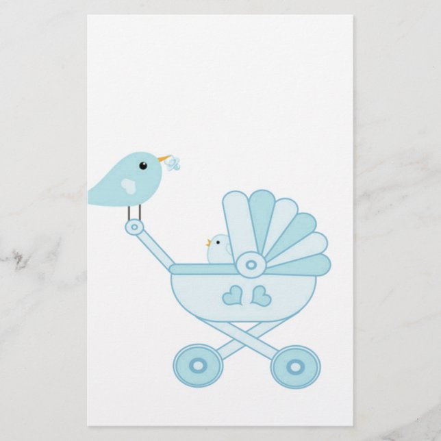 Niedlich Blue Baby Boy Briefpapier (Vorderseite)