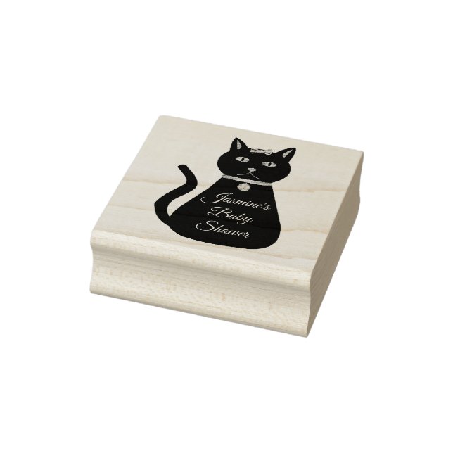 Niedlich Blue Baby Boy Cat Custom Baby Dusche Gummistempel (Stempel)