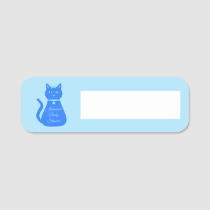 Niedlich Blue Baby Boy Cat Custom Baby Dusche Namensschild