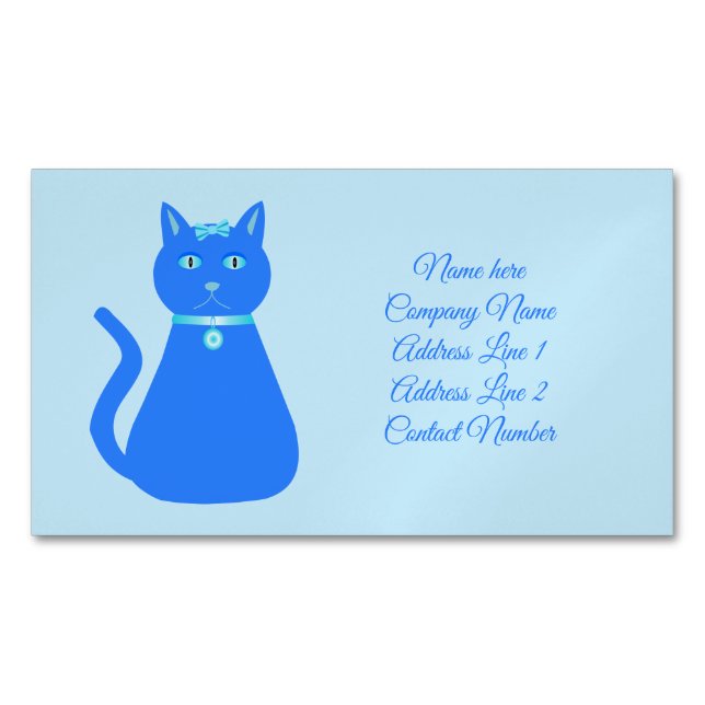 Niedlich Blue Baby Boy Cat Custom Magnetische Visitenkarte (Vorderseite)