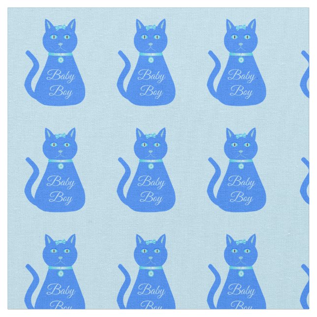 Niedlich Blue Baby Boy Cat Custom Stoff (Nahaufnahme)