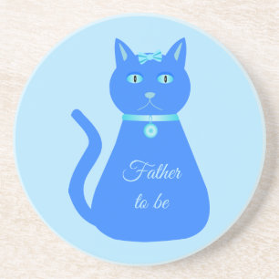 Niedlich Blue Baby Boy Cat Custom Vater zu sein Getränkeuntersetzer