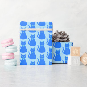 Niedlich Blue Baby Boy Cat Gemustert Geschenkpapier