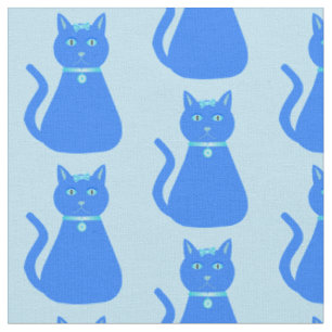 Niedlich Blue Baby Boy Cat Gemustert Stoff