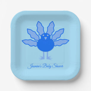 Niedlich Blue Baby Boy Erntedank Türkei Babydusche Pappteller