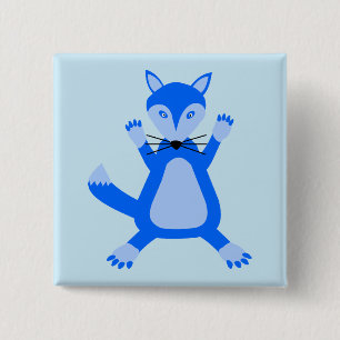 Niedlich Blue Baby Boy Fox Button