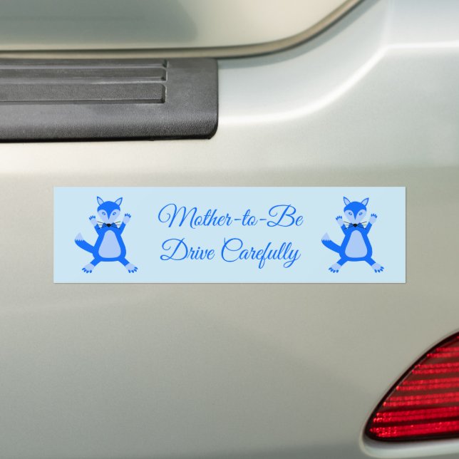 Niedlich Blue Baby Boy Fox Custom Autoaufkleber (Auf Auto)