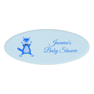 Niedlich Blue Baby Boy Fox Custom Baby Dusche Namenschild