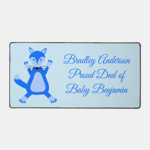 Niedlich Blue Baby Boy Fox Custom New Dad Schreibtischunterlage