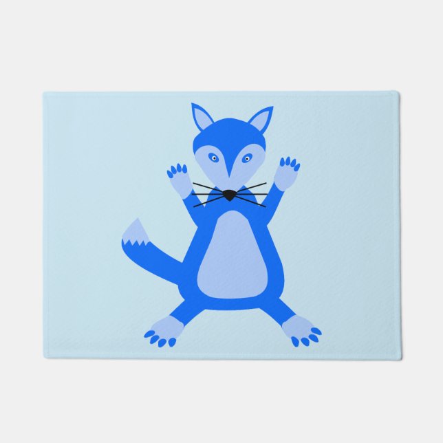 Niedlich Blue Baby Boy Fox Fußmatte (Vorderseite)