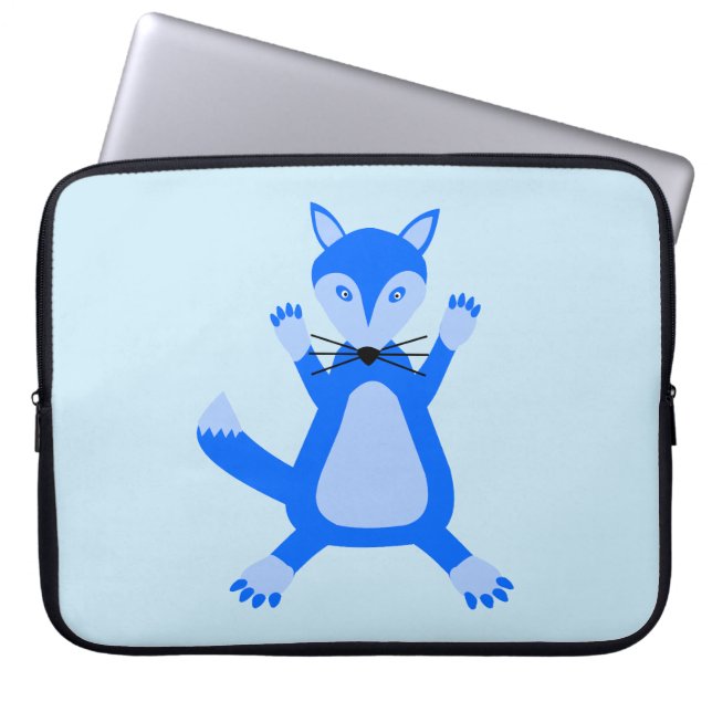 Niedlich Blue Baby Boy Fox Laptopschutzhülle (Vorderseite)