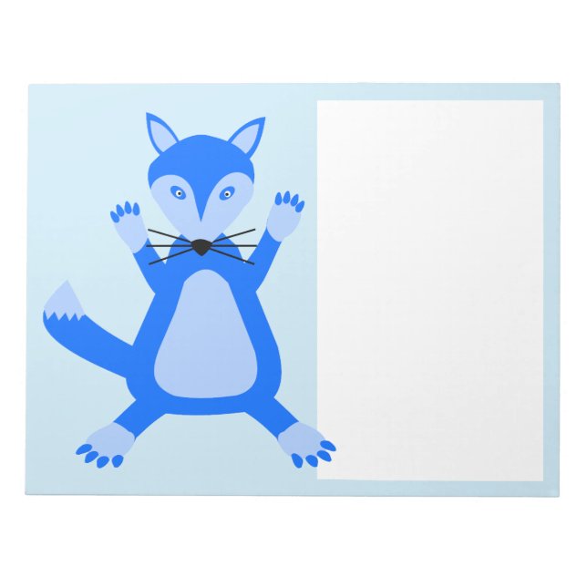 Niedlich Blue Baby Boy Fox Notizblock (Vorderseite)