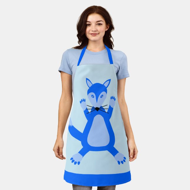 Niedlich Blue Baby Boy Fox Schürze (Getragen)