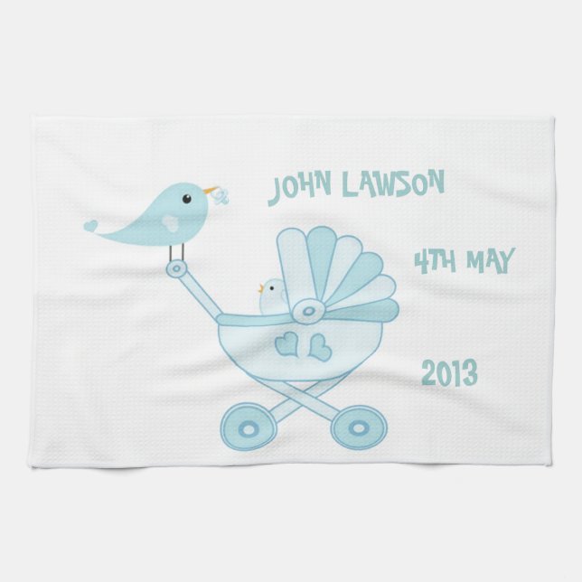 Niedlich Blue Baby Boy Geschirrtuch (Horizontal)