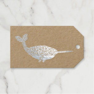 Niedlich Blue Baby Boy Narwhal Baby Dusche kundens Geschenkanhänger