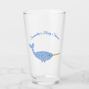 Niedlich Blue Baby Boy Narwhal Baby Dusche kundens Glas