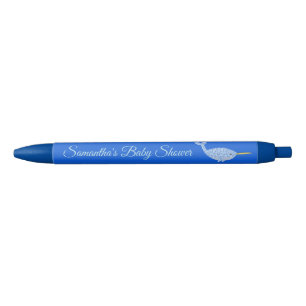 Niedlich Blue Baby Boy Narwhal Baby Dusche kundens Kugelschreiber