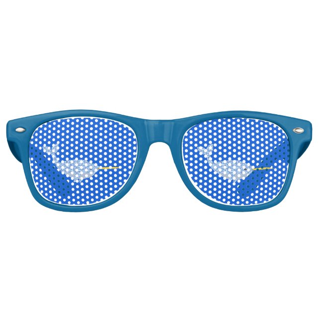 Niedlich Blue Baby Boy Narwhal Baby Dusche Partybrille (Vorderseite)