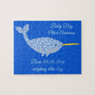 Niedlich Blue Baby Boy Narwhal Custom New Baby
