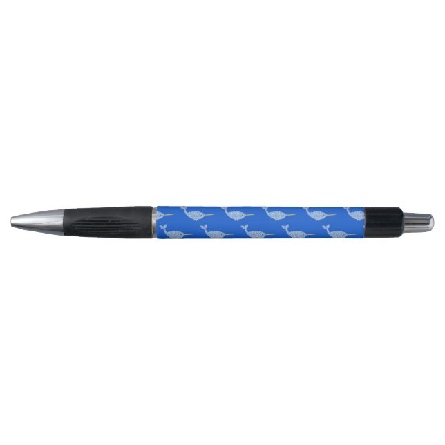 Niedlich Blue Baby Boy Narwhal Gemustert Kugelschreiber (Vorderseite)