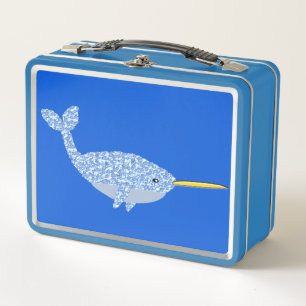 Niedlich Blue Baby Boy Narwhal Metall Brotdose