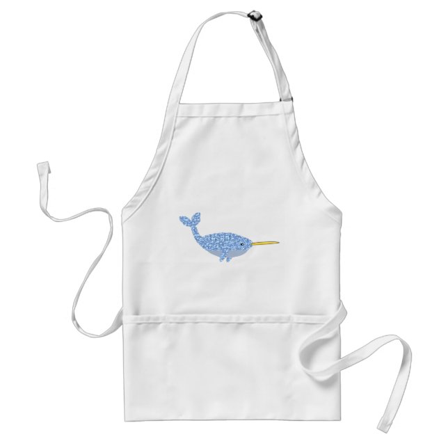 Niedlich Blue Baby Boy Narwhal Schürze (Vorne)