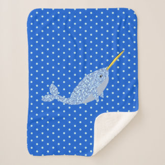 Niedlich Blue Baby Boy Narwhal Sherpadecke