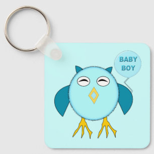 Niedlich Blue Baby Boy Owl Custom Baby Dusche Schlüsselanhänger