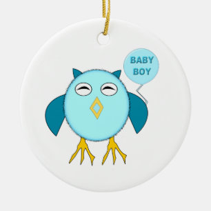 Niedlich Blue Baby Boy Owl Ornament