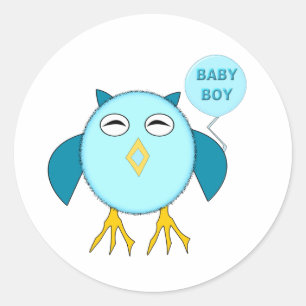 Niedlich Blue Baby Boy Owl Stickers