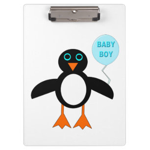 Niedlich Blue Baby Boy Penguin Clipboard Klemmbrett