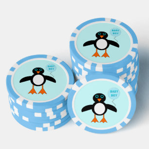 Niedlich Blue Baby Boy Penguin Pokerchips