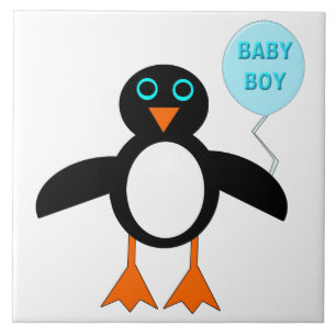 Niedlich Blue Baby Boy Penguin Tile Fliese