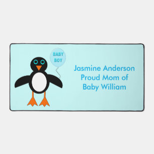 Niedlich Blue Baby Boy Pinguin Custom Schreibtischunterlage