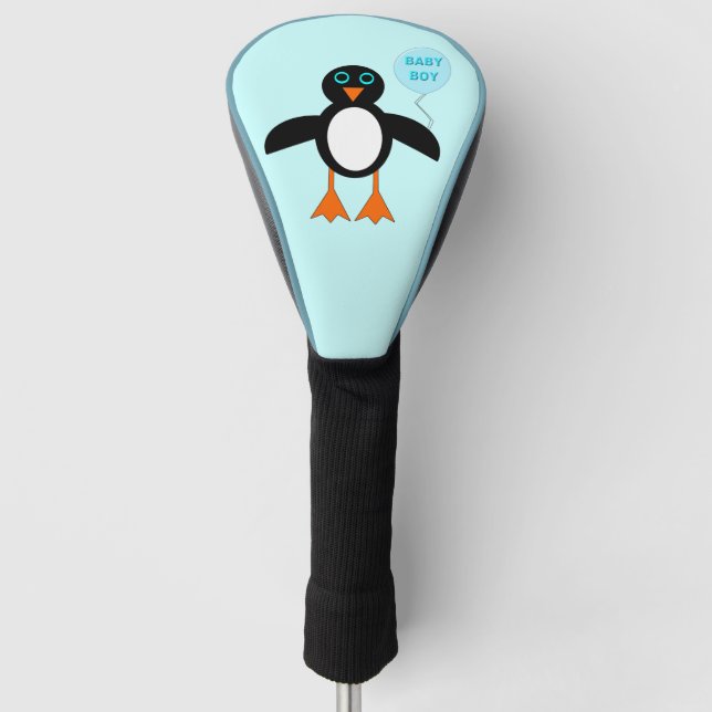 Niedlich Blue Baby Boy Pinguin Golf Driver Cover Headcover (Vorderseite)