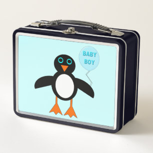 Niedlich Blue Baby Boy Pinguin Metal Lunch Box