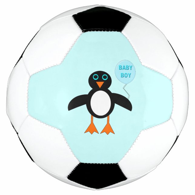 Niedlich Blue Baby Boy Pinguin Soccer Ball (Vorderseite)