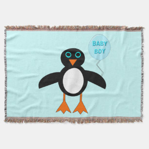 Niedlich Blue Baby Boy Pinguin Throw Blanket Decke