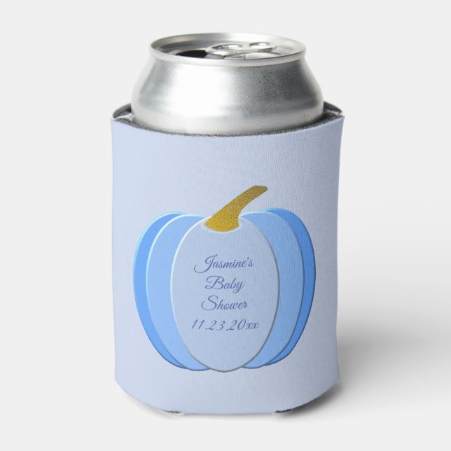 Niedlich Blue Baby Boy Pumpkin Custom Baby Dusche Dosenkühler (Kanne Vorderseite)