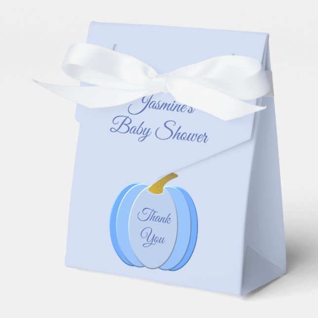 Niedlich Blue Baby Boy Pumpkin Custom Baby Dusche Geschenkschachtel (Vorderseite)
