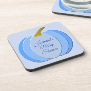 Niedlich Blue Baby Boy Pumpkin Custom Baby Dusche Getränkeuntersetzer