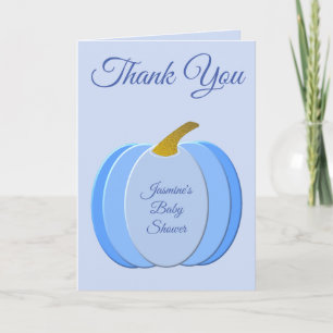 Niedlich Blue Baby Boy Pumpkin Custom Baby Dusche Karte