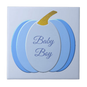 Niedlich Blue Baby Boy Pumpkin Custom Fliese