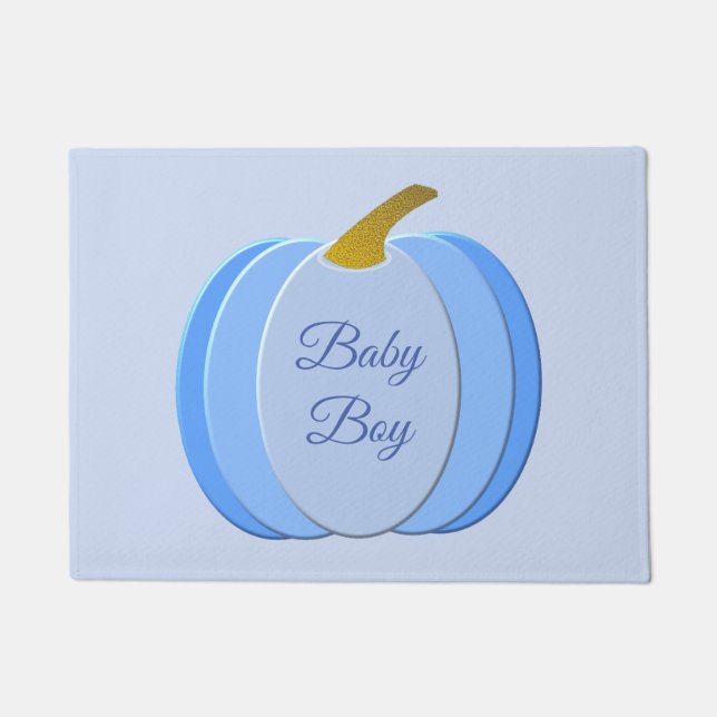 Niedlich Blue Baby Boy Pumpkin Custom Fußmatte (Vorderseite)