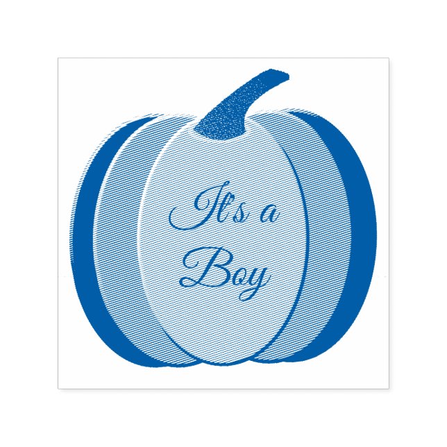 Niedlich Blue Baby Boy Pumpkin Custom Gender Revea Permastempel (Design)
