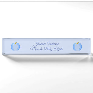 Niedlich Blue Baby Boy Pumpkin Custom Namensplakette