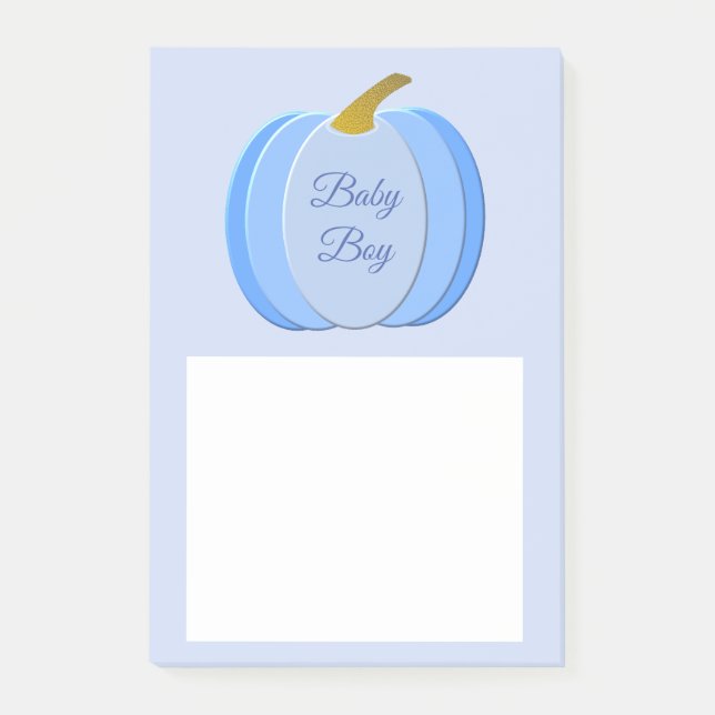 Niedlich Blue Baby Boy Pumpkin Custom Post-it Klebezettel (Vorderseite)