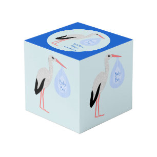 Niedlich Blue Baby Boy Storch Custom Foto Upload Würfel