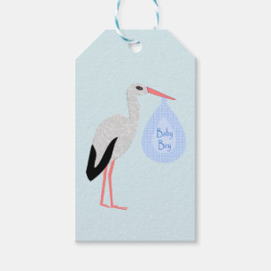 Niedlich Blue Baby Boy Storch Custom Geschenkanhänger
